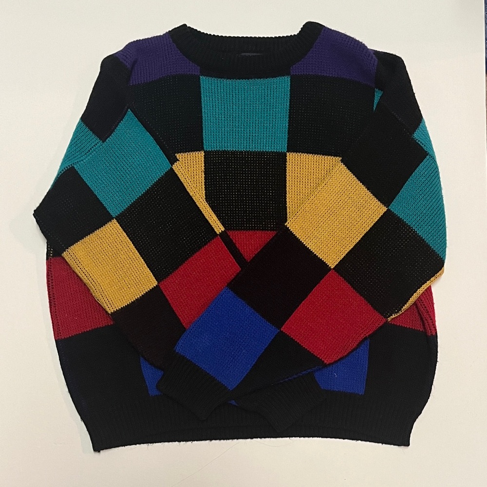 Colorful Checkered Vintage Sweater